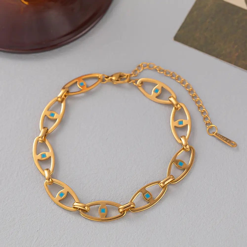 Devil Eye 18k Gold Plated Bracelet